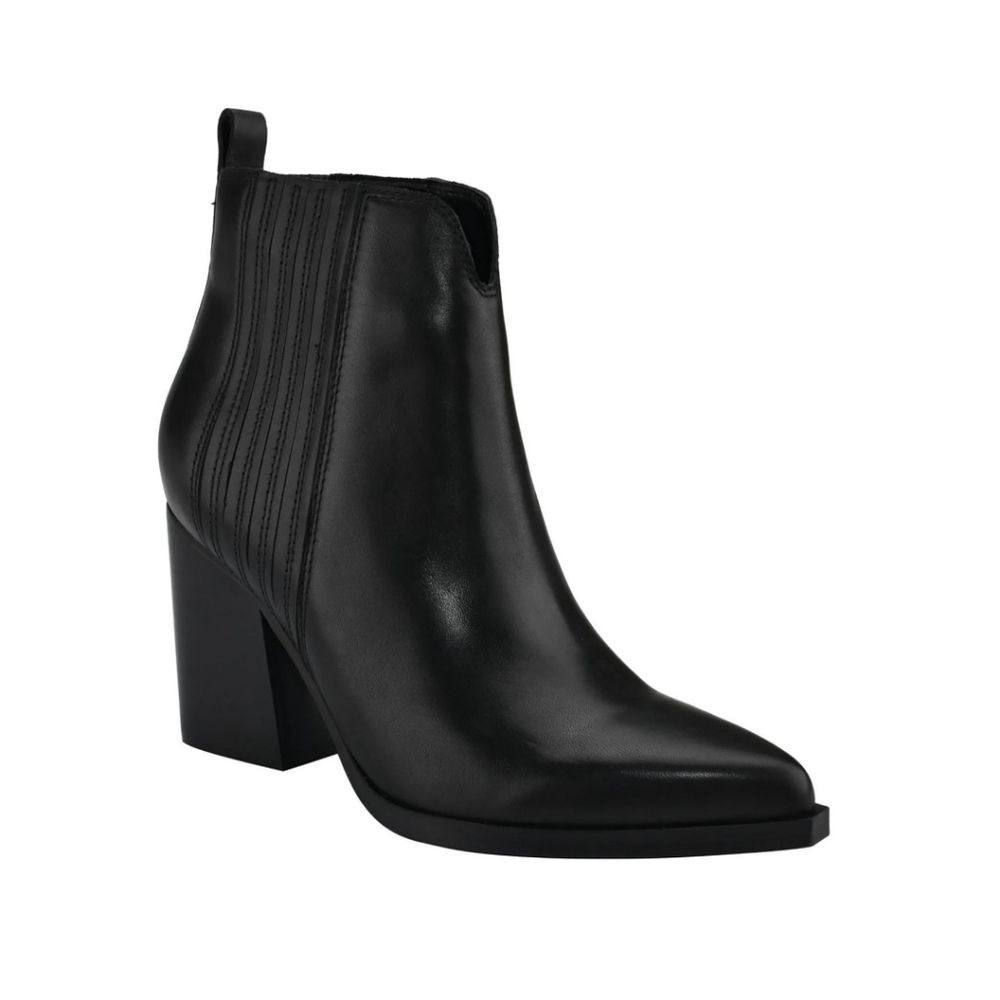 *SOLD* NEW MARC FISHER | Western Slip On Leather Booties - Picture 2 of 4